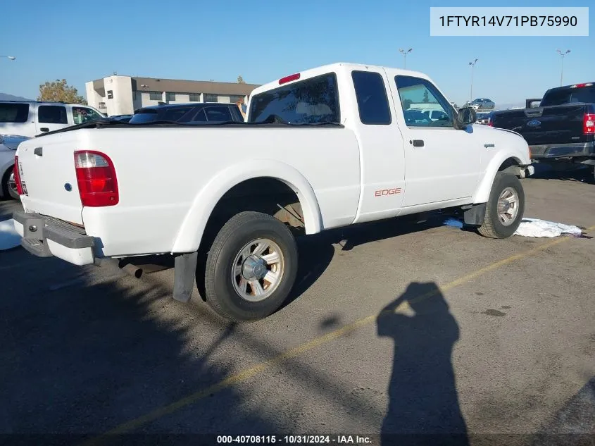 2001 Ford Ranger Edge/Xl/Xlt VIN: 1FTYR14V71PB75990 Lot: 40708115