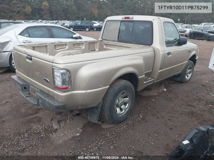 2001 Ford Ranger Xl/Xlt VIN: 1FTYR10D11PB75299 Lot: 40709975