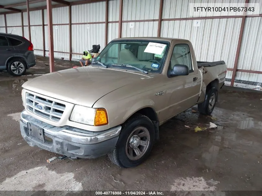 2001 Ford Ranger Xl/Xlt VIN: 1FTYR10D41PB67343 Lot: 40776988