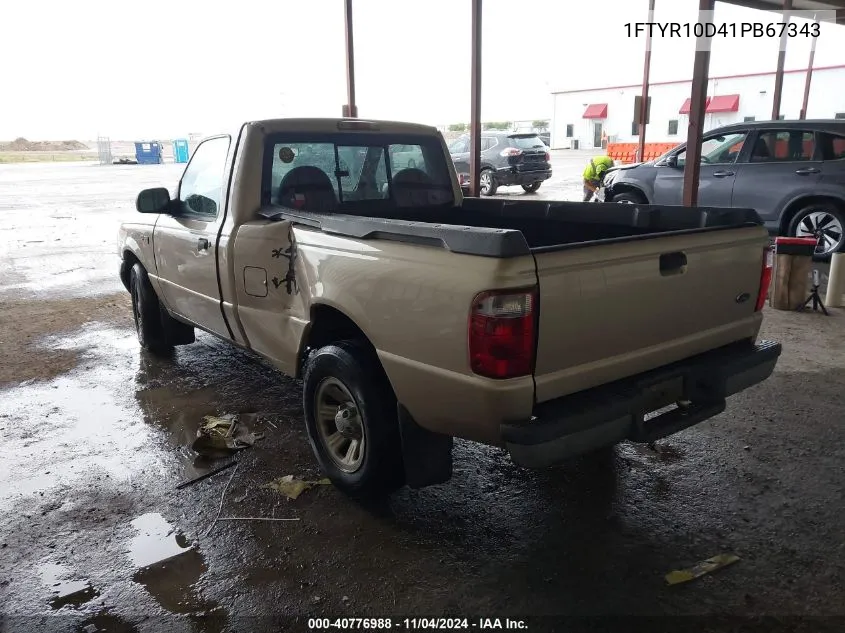 2001 Ford Ranger Xl/Xlt VIN: 1FTYR10D41PB67343 Lot: 40776988