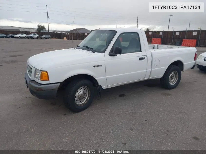 2001 Ford Ranger Xl/Xlt VIN: 1FTYR10C31PA17134 Lot: 40801770