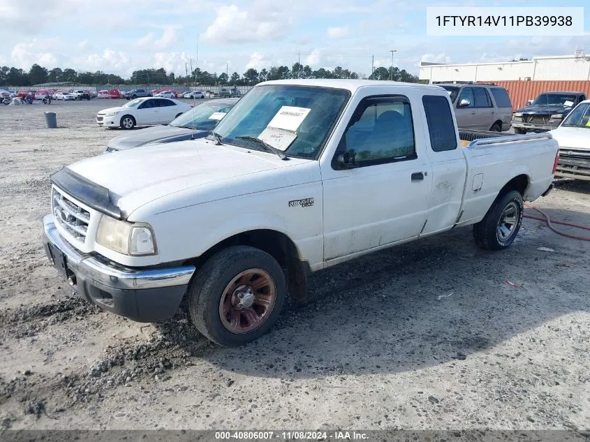 2001 Ford Ranger Edge/Xl/Xlt VIN: 1FTYR14V11PB39938 Lot: 40806007