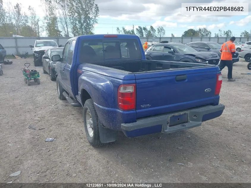 2002 Ford Ranger Super Cab VIN: 1FTYR44E02PB48682 Lot: 12123651