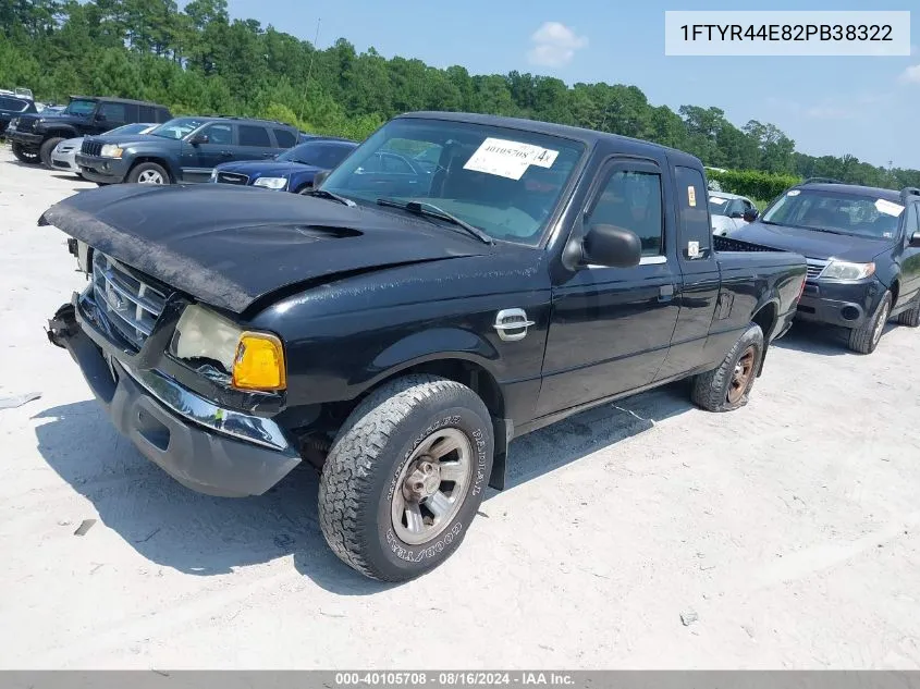 2002 Ford Ranger Xlt VIN: 1FTYR44E82PB38322 Lot: 40105708