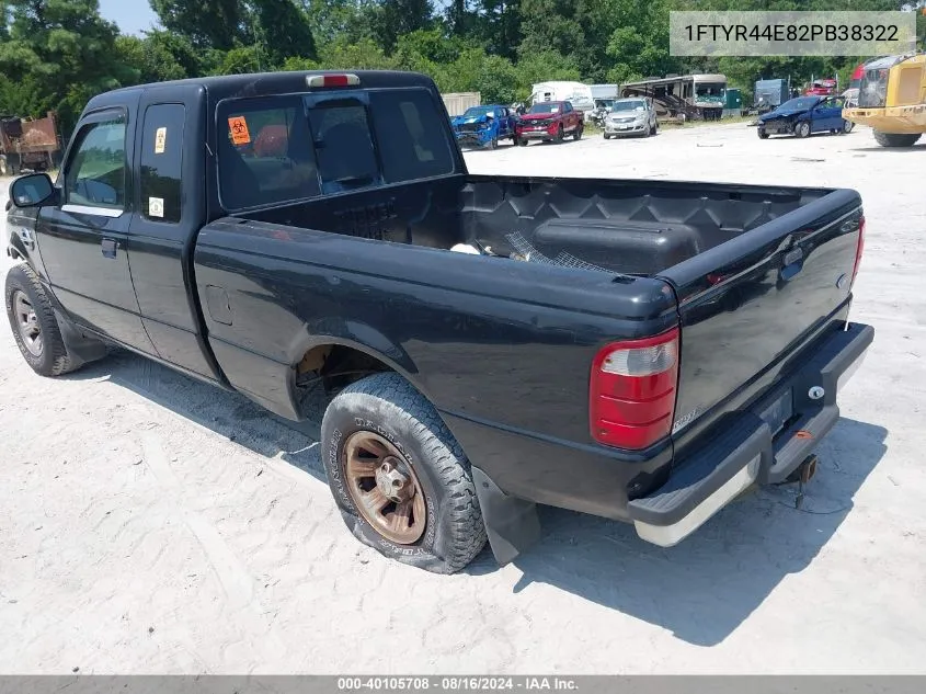 2002 Ford Ranger Xlt VIN: 1FTYR44E82PB38322 Lot: 40105708