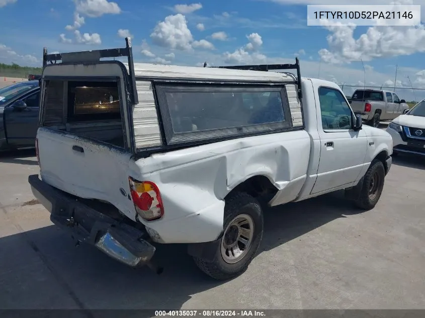 2002 Ford Ranger Xl/Xlt VIN: 1FTYR10D52PA21146 Lot: 40135037