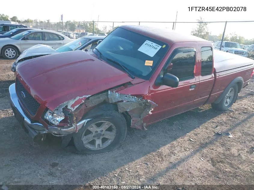 2002 Ford Ranger Edge/Xlt VIN: 1FTZR45E42PB02078 Lot: 40183160