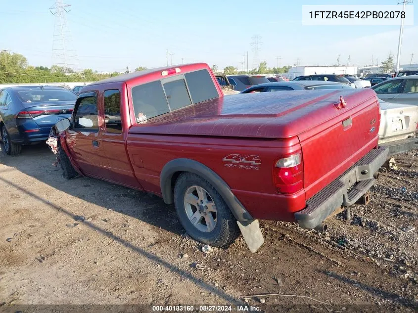 2002 Ford Ranger Edge/Xlt VIN: 1FTZR45E42PB02078 Lot: 40183160