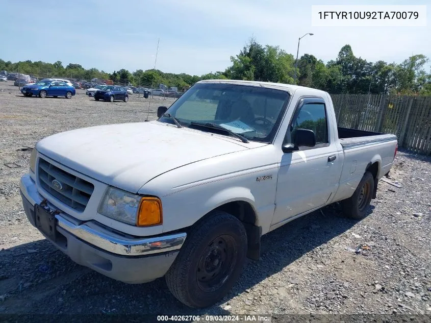 2002 Ford Ranger Edge/Xl/Xlt VIN: 1FTYR10U92TA70079 Lot: 40262706