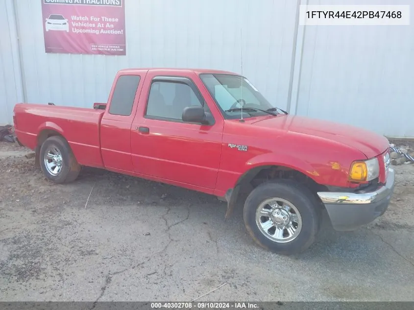 2002 Ford Ranger Xlt VIN: 1FTYR44E42PB47468 Lot: 40302708