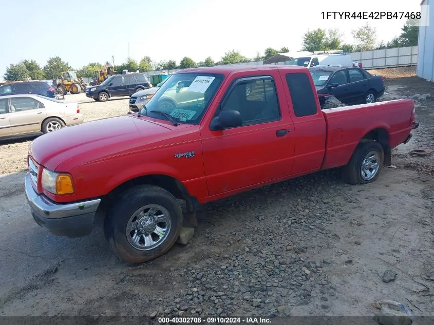 2002 Ford Ranger Xlt VIN: 1FTYR44E42PB47468 Lot: 40302708