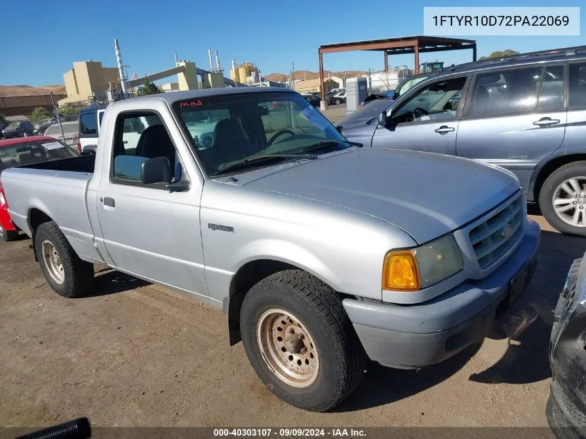 2002 Ford Ranger Xl/Xlt VIN: 1FTYR10D72PA22069 Lot: 40303107