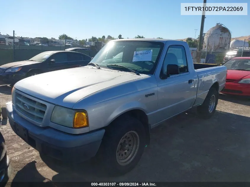 2002 Ford Ranger Xl/Xlt VIN: 1FTYR10D72PA22069 Lot: 40303107