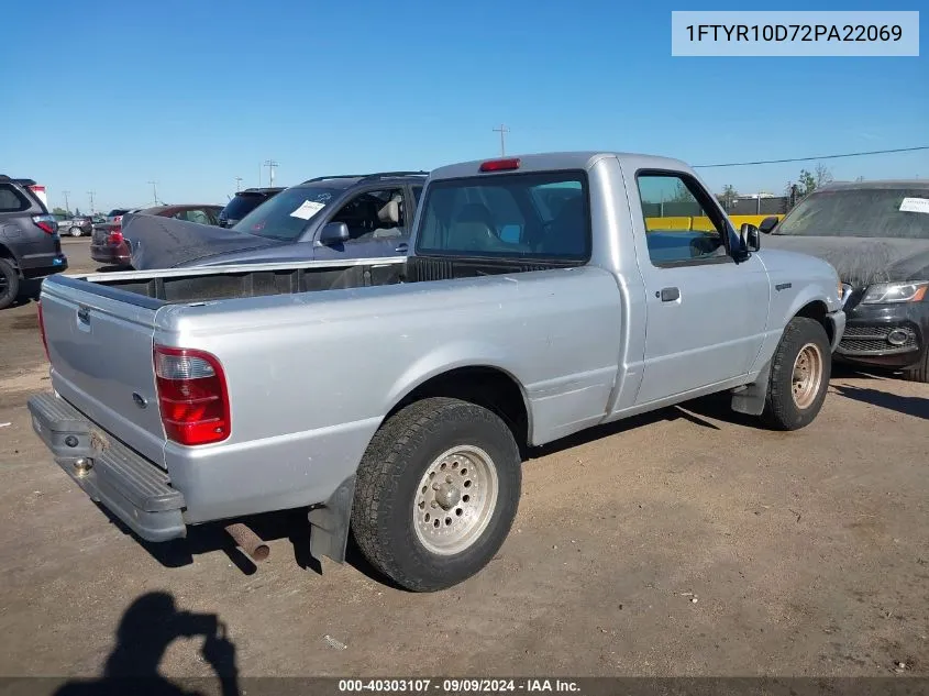 2002 Ford Ranger Xl/Xlt VIN: 1FTYR10D72PA22069 Lot: 40303107