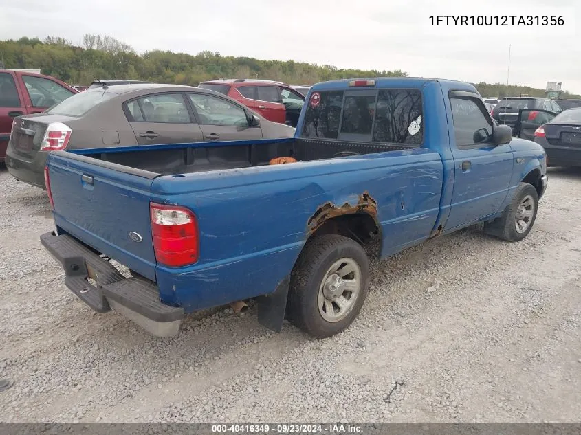 2002 Ford Ranger Edge/Xl/Xlt VIN: 1FTYR10U12TA31356 Lot: 40416349