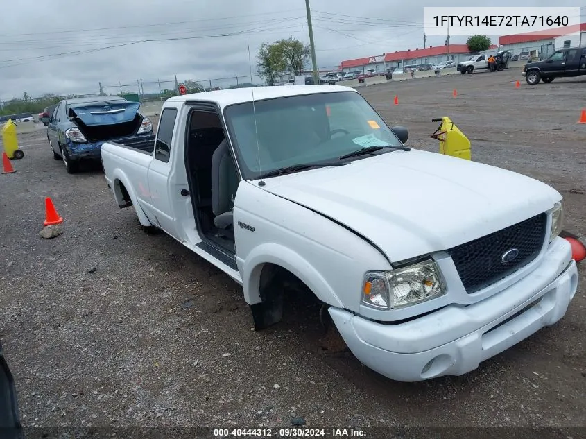 2002 Ford Ranger Edge VIN: 1FTYR14E72TA71640 Lot: 40444312