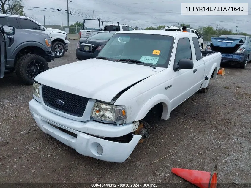 2002 Ford Ranger Edge VIN: 1FTYR14E72TA71640 Lot: 40444312