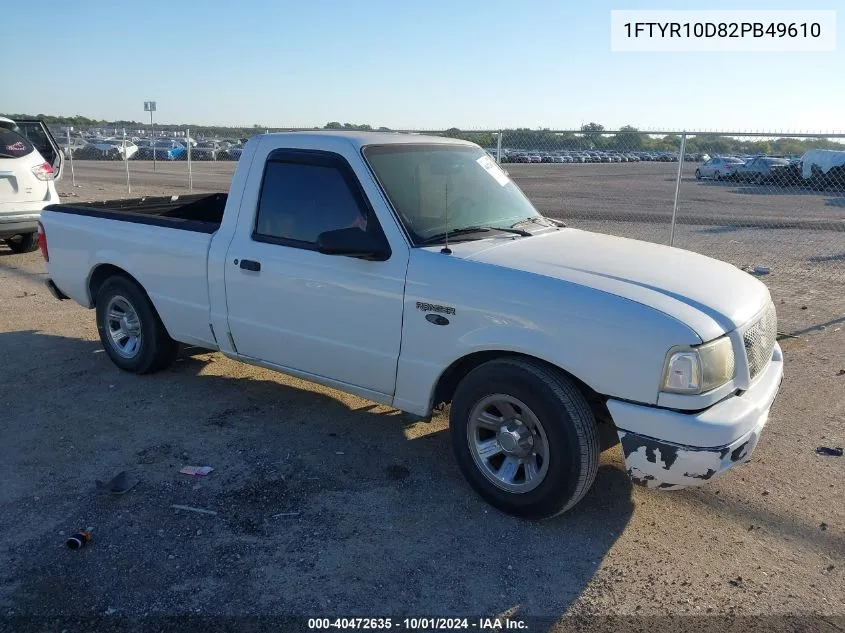 2002 Ford Ranger Xl/Xlt VIN: 1FTYR10D82PB49610 Lot: 40472635