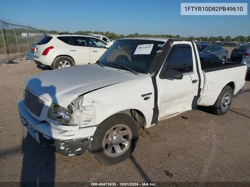 2002 Ford Ranger Xl/Xlt VIN: 1FTYR10D82PB49610 Lot: 40472635