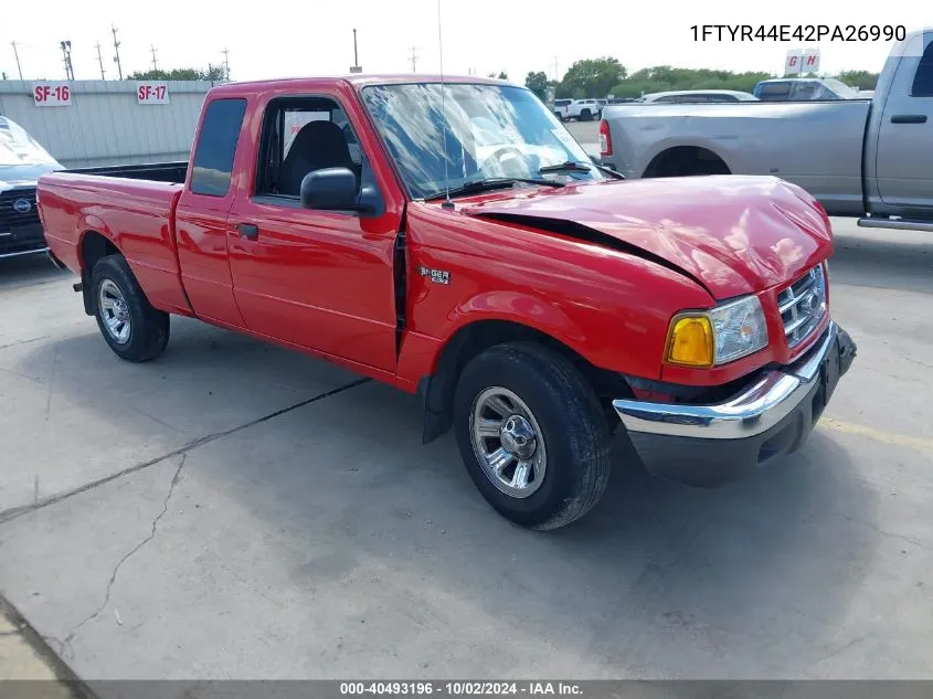 2002 Ford Ranger Xlt VIN: 1FTYR44E42PA26990 Lot: 40493196