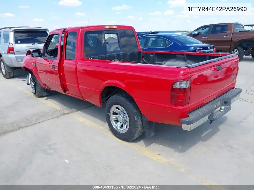 2002 Ford Ranger Xlt VIN: 1FTYR44E42PA26990 Lot: 40493196