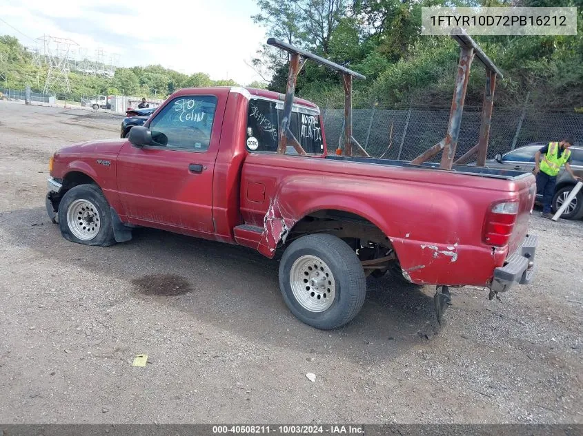 2002 Ford Ranger Xl/Xlt VIN: 1FTYR10D72PB16212 Lot: 40508211