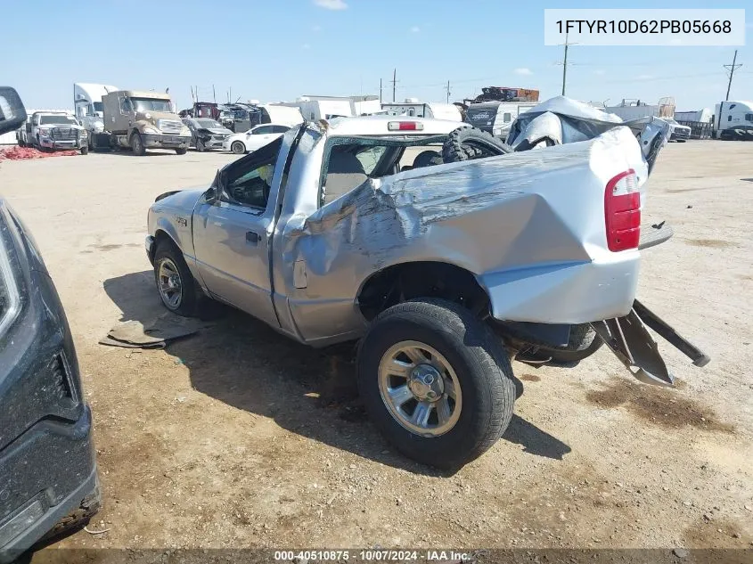 2002 Ford Ranger VIN: 1FTYR10D62PB05668 Lot: 40510875