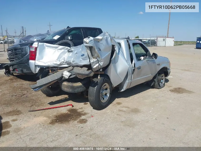 2002 Ford Ranger VIN: 1FTYR10D62PB05668 Lot: 40510875