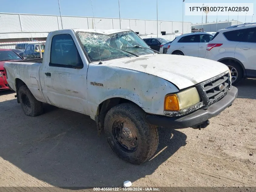 2002 Ford Ranger Xl/Xlt VIN: 1FTYR10D72TA02850 Lot: 40550122