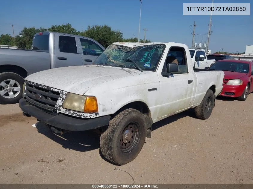 2002 Ford Ranger Xl/Xlt VIN: 1FTYR10D72TA02850 Lot: 40550122