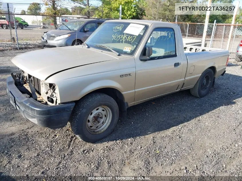 2002 Ford Ranger Xl/Xlt VIN: 1FTYR10D22TA36257 Lot: 40555107