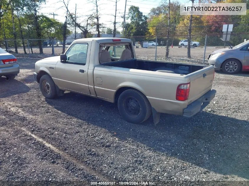 2002 Ford Ranger Xl/Xlt VIN: 1FTYR10D22TA36257 Lot: 40555107