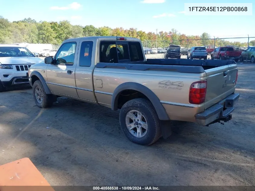 2002 Ford Ranger Edge/Xlt VIN: 1FTZR45E12PB00868 Lot: 40558538