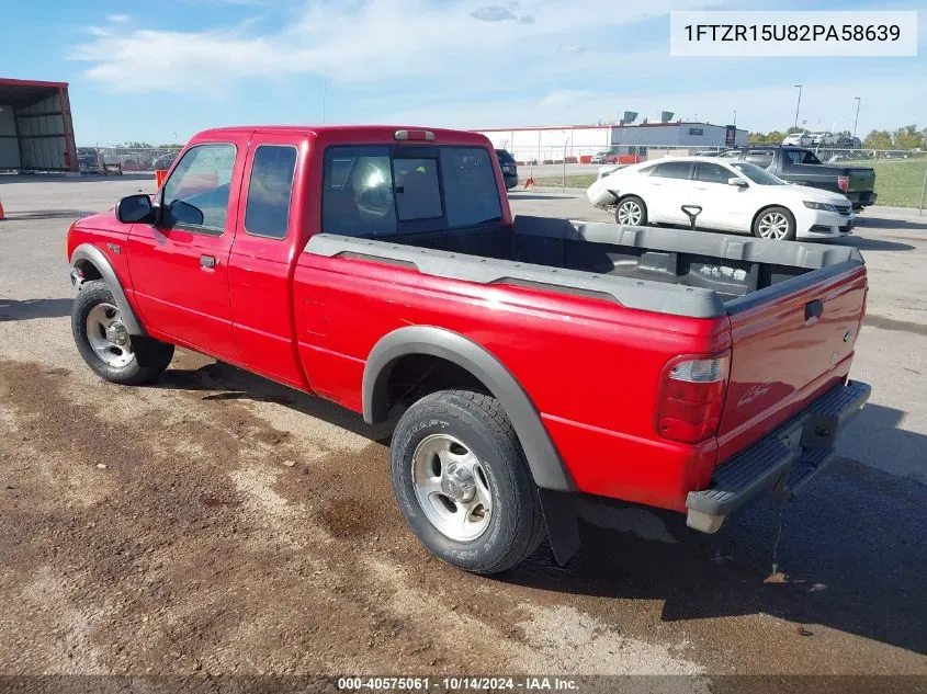 2002 Ford Ranger VIN: 1FTZR15U82PA58639 Lot: 40575061