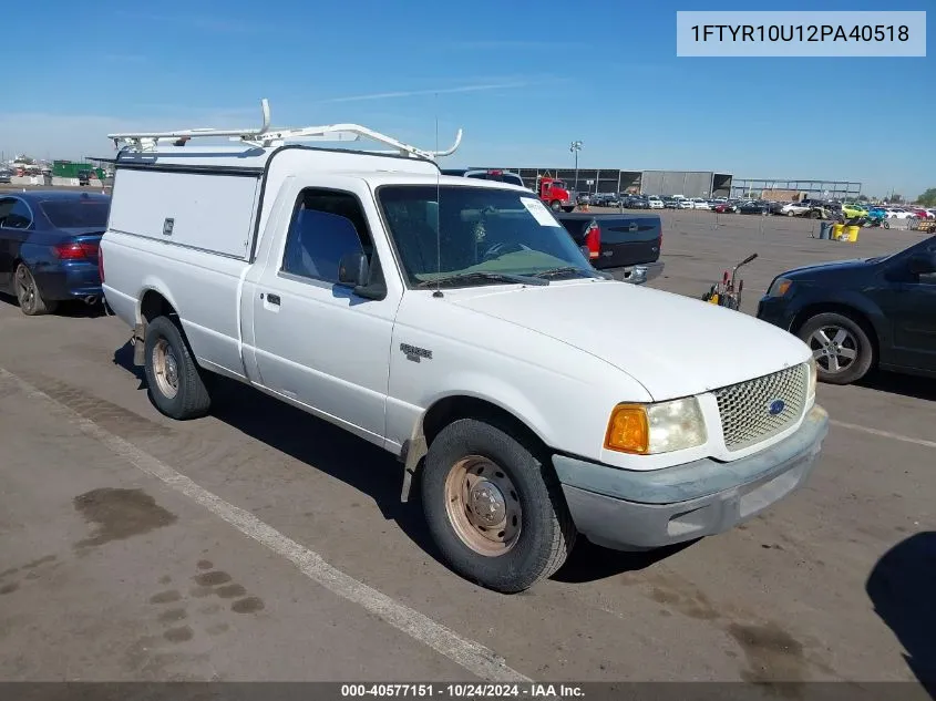 2002 Ford Ranger Edge/Xl/Xlt VIN: 1FTYR10U12PA40518 Lot: 40577151