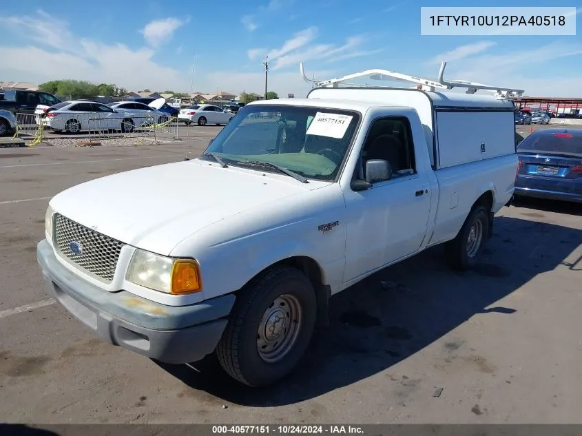 2002 Ford Ranger Edge/Xl/Xlt VIN: 1FTYR10U12PA40518 Lot: 40577151