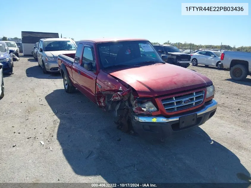 2002 Ford Ranger Xlt VIN: 1FTYR44E22PB03436 Lot: 40632322