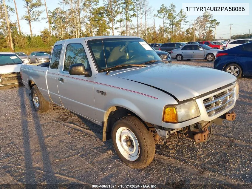 2002 Ford Ranger Edge/Tremor/Xl/Xlt VIN: 1FTYR14U82PA58086 Lot: 40651571