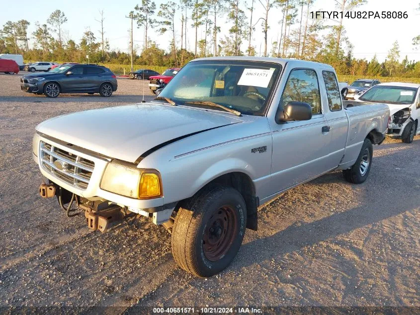 2002 Ford Ranger Edge/Tremor/Xl/Xlt VIN: 1FTYR14U82PA58086 Lot: 40651571