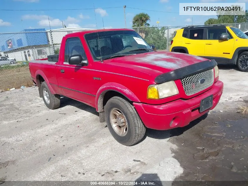 2002 Ford Ranger Edge/Xl/Xlt VIN: 1FTYR10U62PA20491 Lot: 40658394