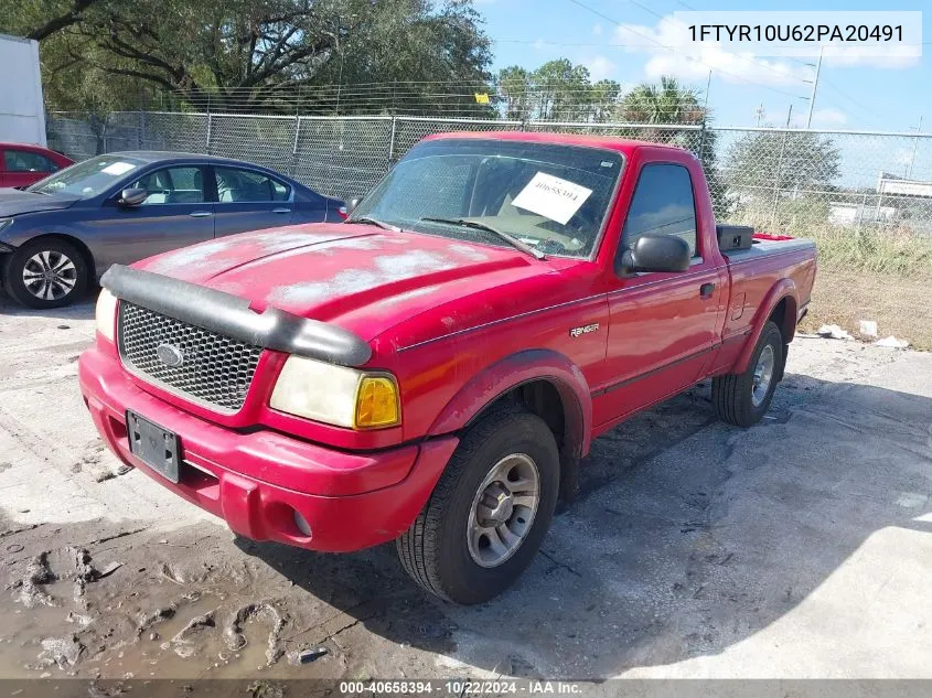 2002 Ford Ranger Edge/Xl/Xlt VIN: 1FTYR10U62PA20491 Lot: 40658394