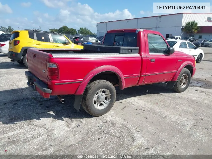 2002 Ford Ranger Edge/Xl/Xlt VIN: 1FTYR10U62PA20491 Lot: 40658394