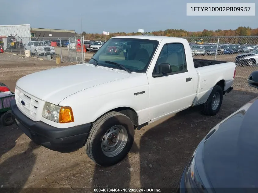 2002 Ford Ranger Xl/Xlt VIN: 1FTYR10D02PB09957 Lot: 40734464