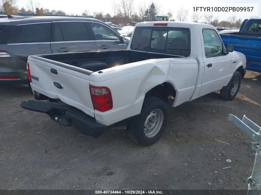 2002 Ford Ranger Xl/Xlt VIN: 1FTYR10D02PB09957 Lot: 40734464