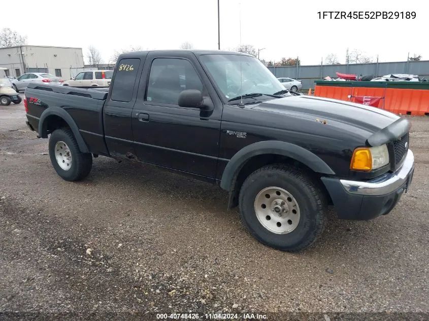 2002 Ford Ranger Super Cab VIN: 1FTZR45E52PB29189 Lot: 40748426