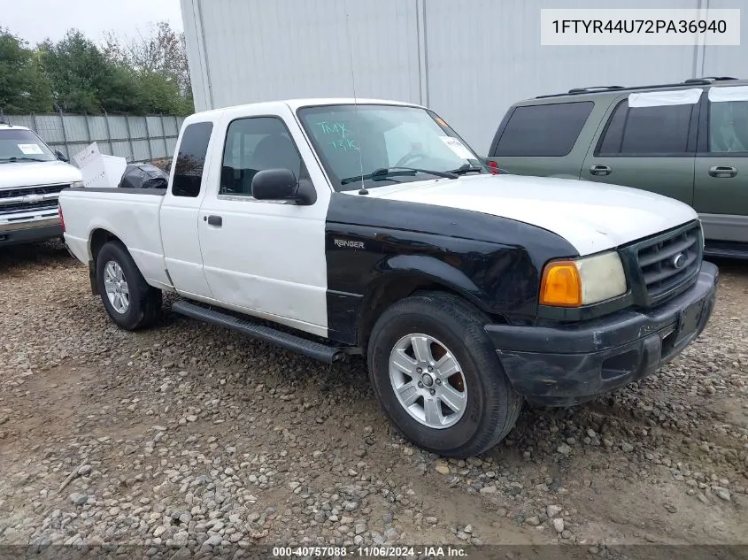 2002 Ford Ranger Edge Plus/Tremor/Xlt Appearance VIN: 1FTYR44U72PA36940 Lot: 40757088