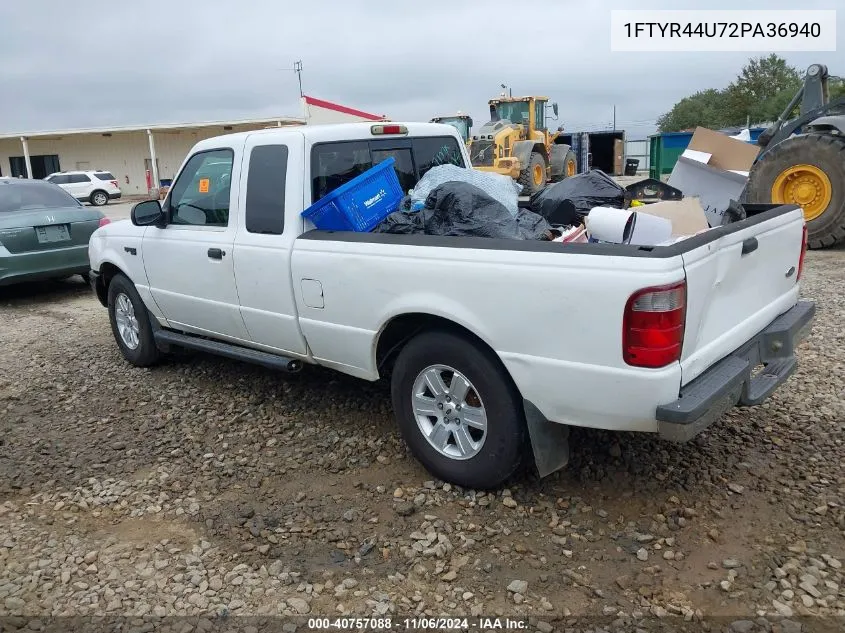 2002 Ford Ranger Edge Plus/Tremor/Xlt Appearance VIN: 1FTYR44U72PA36940 Lot: 40757088