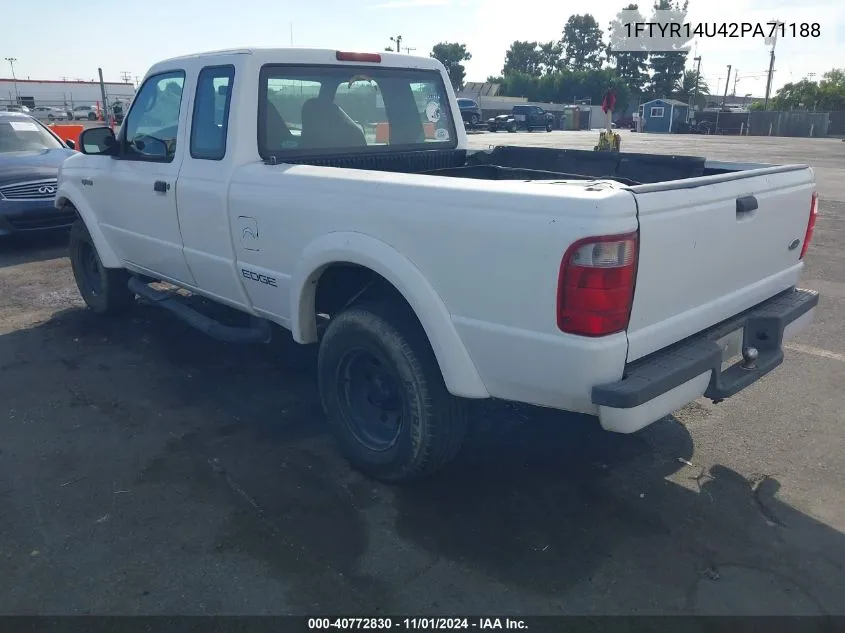 2002 Ford Ranger Edge/Tremor/Xl/Xlt VIN: 1FTYR14U42PA71188 Lot: 40772830