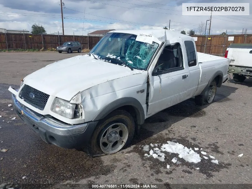 2002 Ford Ranger Edge/Xlt VIN: 1FTZR45E02PB70278 Lot: 40776581