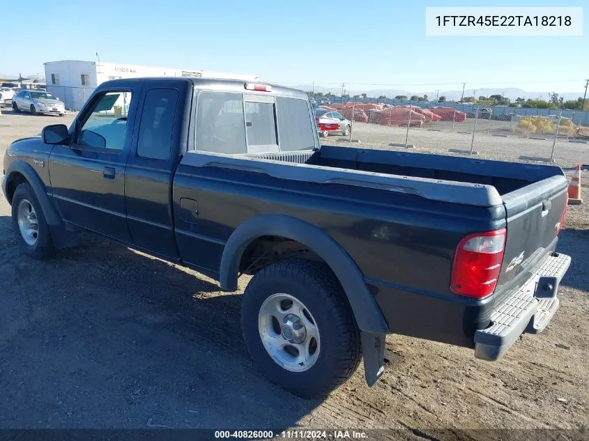 2002 Ford Ranger Edge/Xlt VIN: 1FTZR45E22TA18218 Lot: 40826000